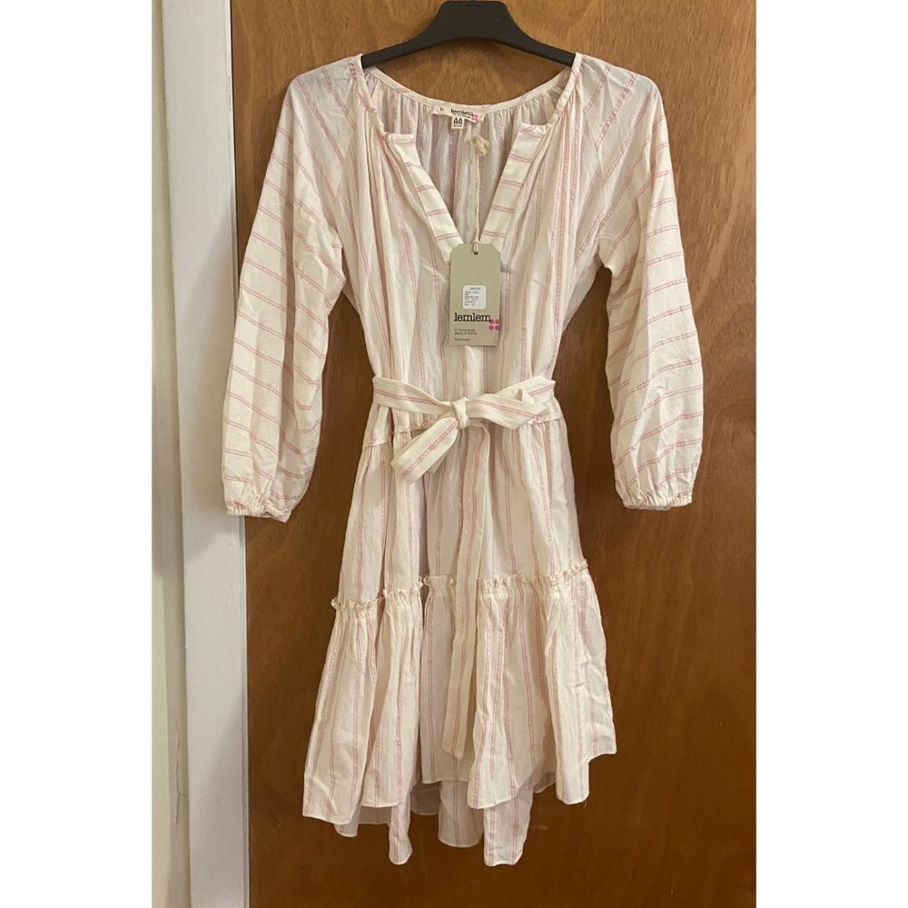 NWT Lemlem Pink Striped Aweke Mini Tunic Dress